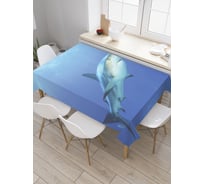 Прямоугольная скатерть JoyArty Одинокая акула из сатена tc_38031_120x145