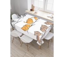 Прямоугольная скатерть JoyArty Котовья чехарда из сатена tc_27934_120x145