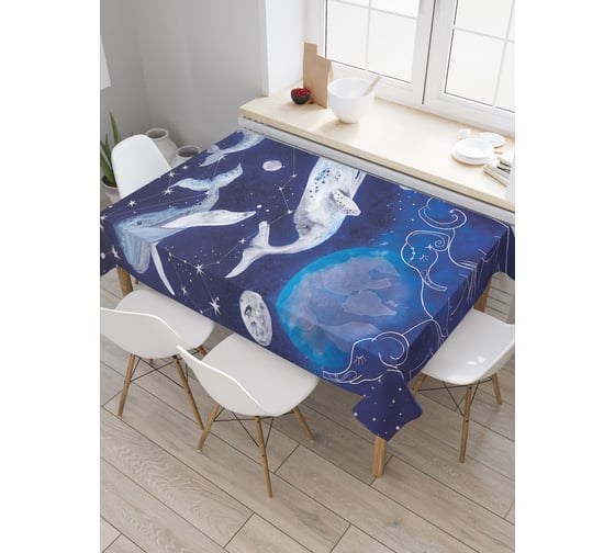 Прямоугольная скатерть JoyArty Космические киты из сатена tc_18695_120x145 1