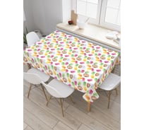 Прямоугольная скатерть JoyArty Кофе с макарунами из сатена tc_32002_120x145