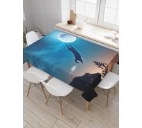 Прямоугольная скатерть JoyArty Кот прыгает на луну из сатена tc_25245_120x145