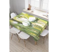 Прямоугольная скатерть JoyArty Лебединая любовь из сатена tc_2619_120x145