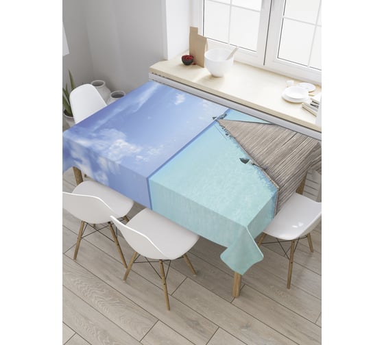 Прямоугольная скатерть JoyArty Океанский мостик из сатена tc_9174_120x145 1