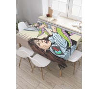 Прямоугольная скатерть JoyArty Космические пришельцы из сатена tc_19592_120x145