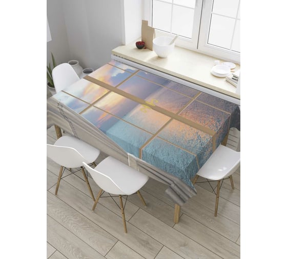 Прямоугольная скатерть JoyArty Мысли у окна из сатена tc_8483_120x145 1