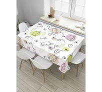 Прямоугольная скатерть JoyArty Кошачьи следы из сатена tc_9637_120x145