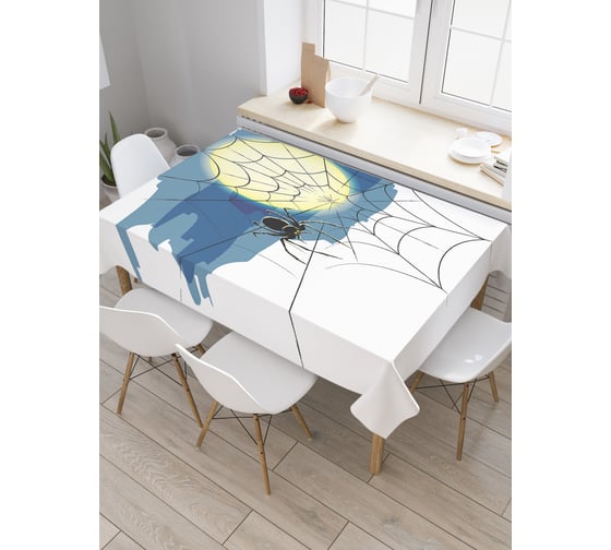 Прямоугольная скатерть JoyArty Паутина в полнолуние из сатена tc_6036_120x145 1