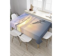 Прямоугольная скатерть JoyArty Остатки помоста на воде из сатена tc_27788_120x145