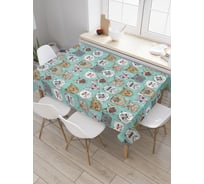 Прямоугольная скатерть JoyArty Кошачьи советы из сатена tc_25654_120x145