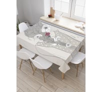 Прямоугольная скатерть JoyArty Коса с цветами из сатена tc_19081_120x145