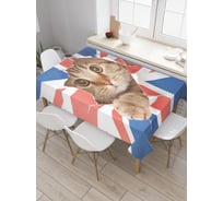 Прямоугольная скатерть JoyArty Кот-вредитель из сатена tc_2738_120x145