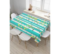 Прямоугольная скатерть JoyArty Непроглядные березы из сатена tc_6980_120x145