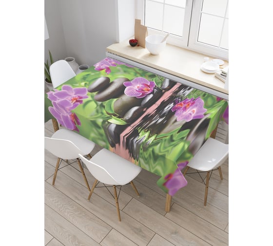 Прямоугольная скатерть JoyArty Красивые орхидеи из сатена tc_2398_120x145 1