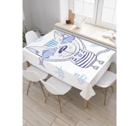 Прямоугольная скатерть JoyArty Кот с рыбными очками из сатена tc_21275_120x145