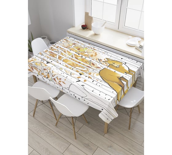 Прямоугольная скатерть JoyArty Лиса в роще из сатена tc_35768_120x145 1