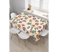 Прямоугольная скатерть JoyArty Летнее разнообразие из сатена tc_30473_120x145