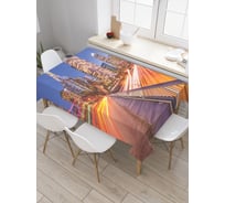 Прямоугольная скатерть JoyArty Огни на городской трассе из сатена tc_38819_120x145