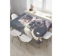 Прямоугольная скатерть JoyArty Кот-космонавт из США из сатена tc_33507_120x145