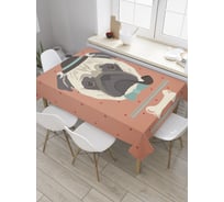 Прямоугольная скатерть JoyArty Пес детектив из сатена tc_8622_120x145