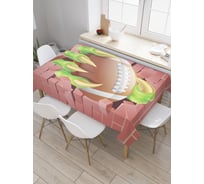 Прямоугольная скатерть JoyArty Лапа монстра из сатена tc_19751_120x145