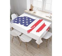 Прямоугольная скатерть JoyArty Орел с цветами флага из сатена tc_20700_120x145