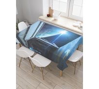 Прямоугольная скатерть JoyArty Космический полет из сатена tc_21679_120x145