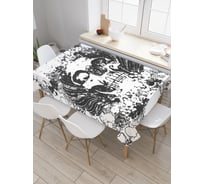 Прямоугольная скатерть JoyArty Кудрявый череп из сатена tc_29287_120x145