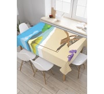 Прямоугольная скатерть JoyArty Лежак на берегу из сатена tc_29296_120x145