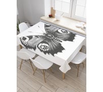 Прямоугольная скатерть JoyArty Павлиний глаз из сатена tc_38164_120x145