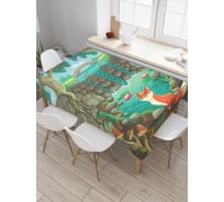 Прямоугольная скатерть JoyArty Лис у озера из сатена tc_30433_120x145