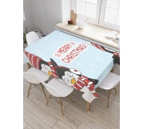 Прямоугольная скатерть JoyArty Пингвины и рождество из сатена tc_19398_120x145