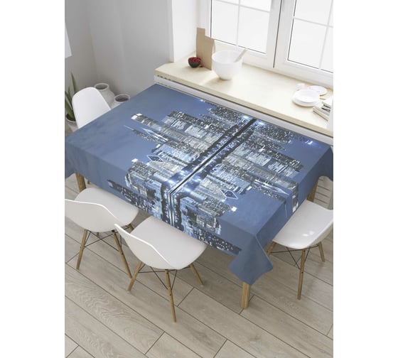 Прямоугольная скатерть JoyArty Ослепительный город из сатена tc_8678_120x145 1