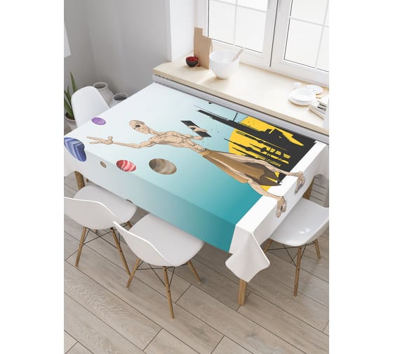Прямоугольная скатерть JoyArty Космический пришелец из сатена tc_19583_120x145 1