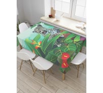 Прямоугольная скатерть JoyArty Леопард спрятался из сатена tc_4695_120x145