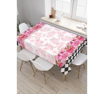 Прямоугольная скатерть JoyArty Орхидеи с узорами из сатена tc_2455_120x145