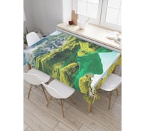 Прямоугольная скатерть JoyArty Озеро между гор из сатена tc_19705_120x145