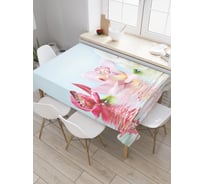 Прямоугольная скатерть JoyArty Плавающие цветы из сатена tc_2602_120x145