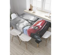 Прямоугольная скатерть JoyArty Остановка в Париже из сатена tc_33463_120x145