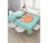 Прямоугольная скатерть JoyArty Ленивец на ветке из сатена tc_26329_120x145