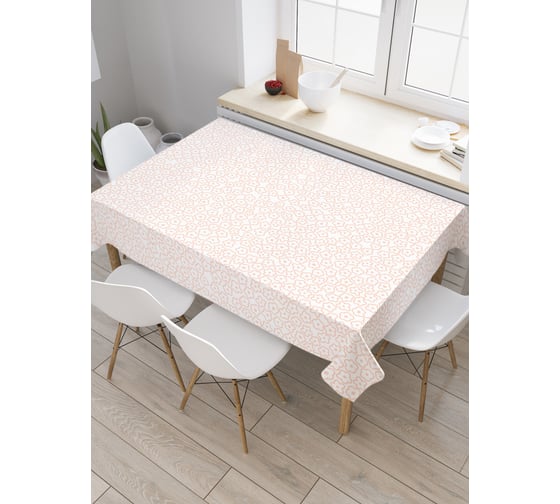 Прямоугольная скатерть JoyArty Персиковая монотонность из сатена tc_30533_120x145 1