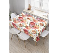 Прямоугольная скатерть JoyArty Персиковый натюрморт из сатена tc_52362_120x145