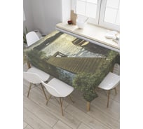 Прямоугольная скатерть JoyArty Лодка у мостика из сатена tc_9172_120x145