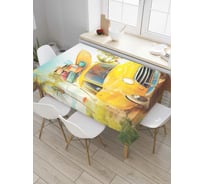 Прямоугольная скатерть JoyArty Отпускное авто из сатена tc_7525_120x145