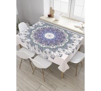 Прямоугольная скатерть JoyArty Мандала с перьями из сатена tc_8772_120x145