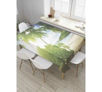 Прямоугольная скатерть JoyArty Пальмы под солнцем из сатена tc_8668_120x145