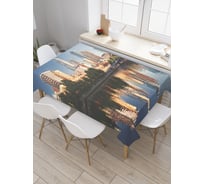 Прямоугольная скатерть JoyArty Мегаполис на воде из сатена tc_38510_120x145