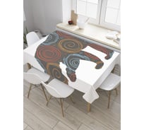 Прямоугольная скатерть JoyArty Медведь с орнаментом из сатена tc_31370_120x145