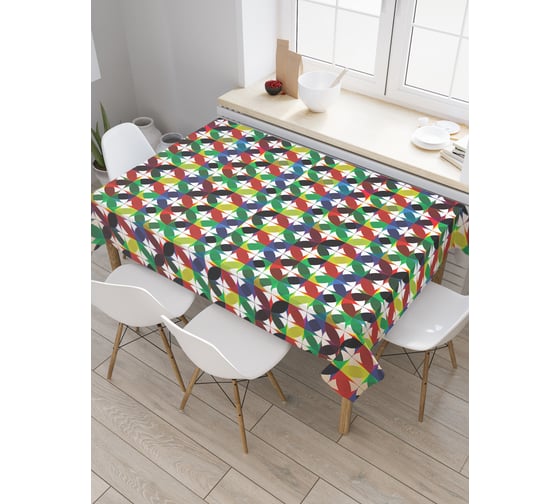 Прямоугольная скатерть JoyArty Переплетение квадратов из сатена tc_31025_120x145 1