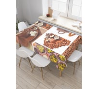 Прямоугольная скатерть JoyArty Кофейный перекус из сатена tc_29931_120x145