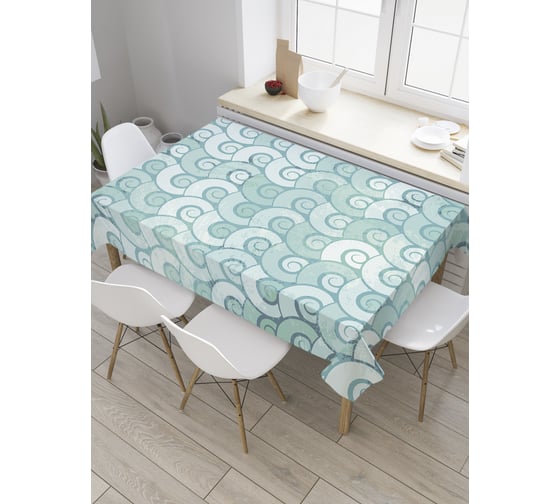 Прямоугольная скатерть JoyArty Кучерявые волны из сатена tc_32174_120x145 1